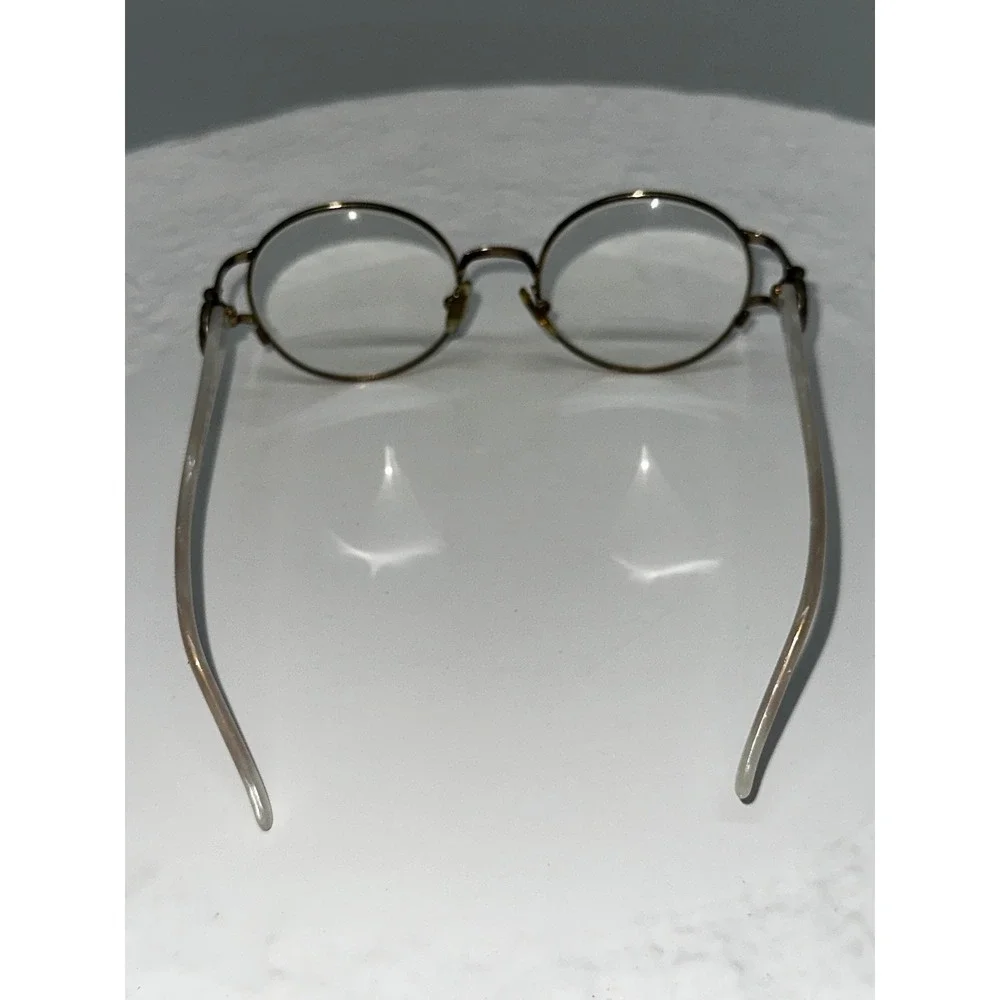 Vintage Nina Ricci‎ Round Eyeglasses Frames Gold Tone Designer Glasses